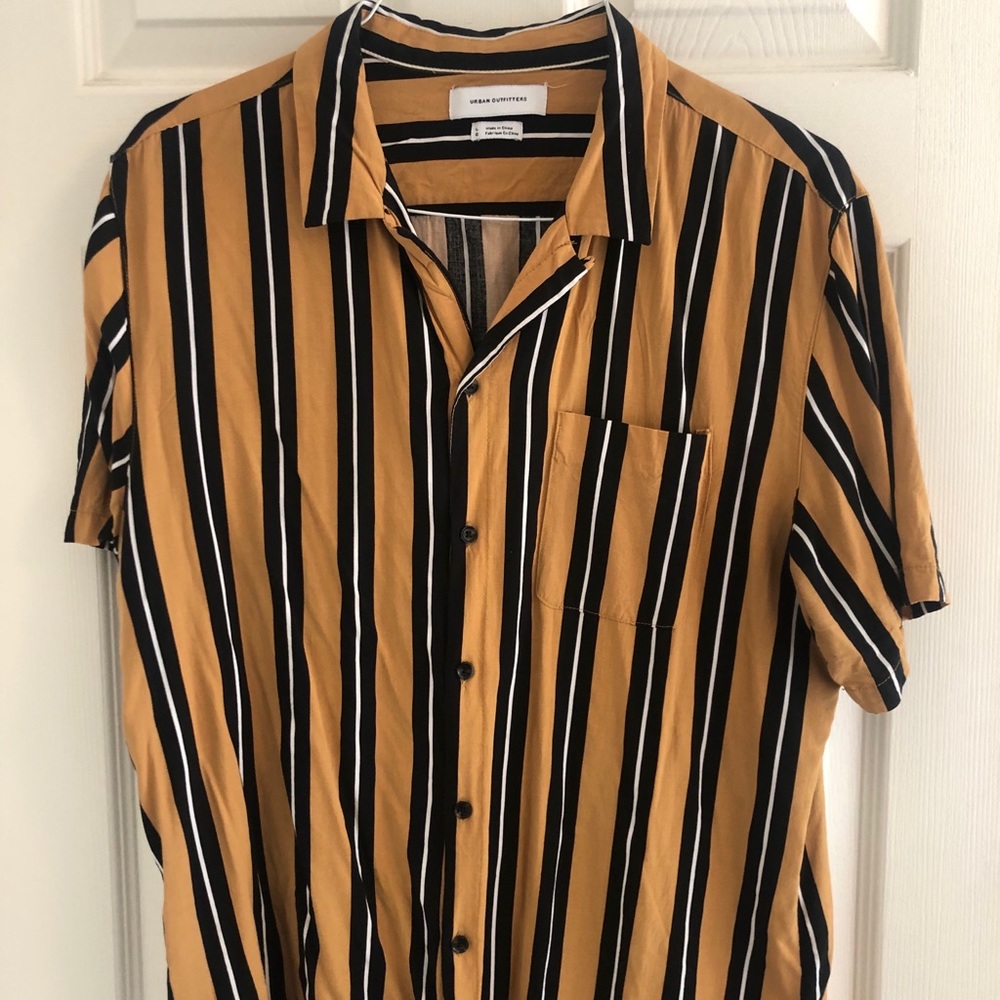 Urban outfitters yellow and white striped shirt